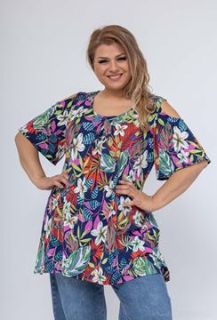 Picture of CURVY GIRL CROSS OFF THE SHOULDER SLEEVE TOP